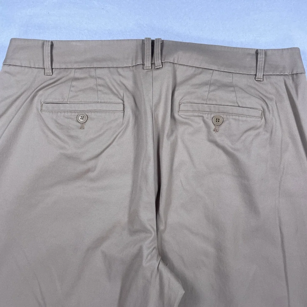Talbots The Perfect Chino Curvy Tan Khaki Straight Leg Cotton Pants Womens 14